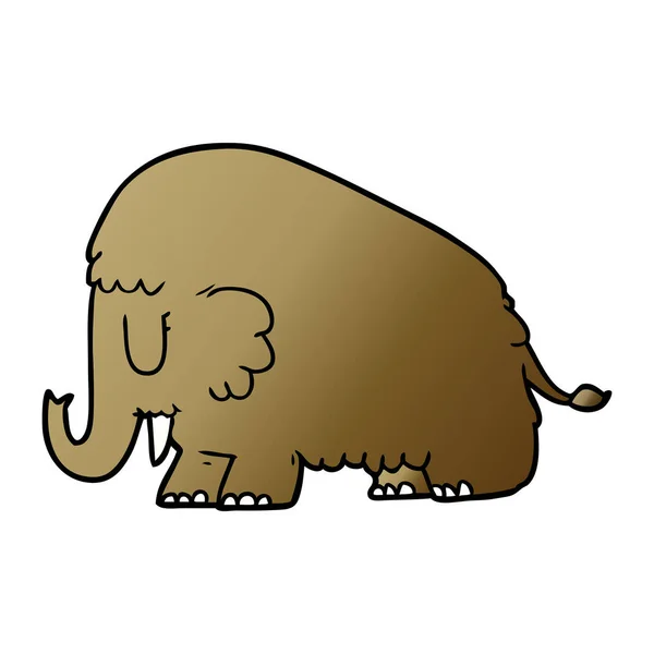 Vector Illustration Cartoon Mammoth — Stock Vector