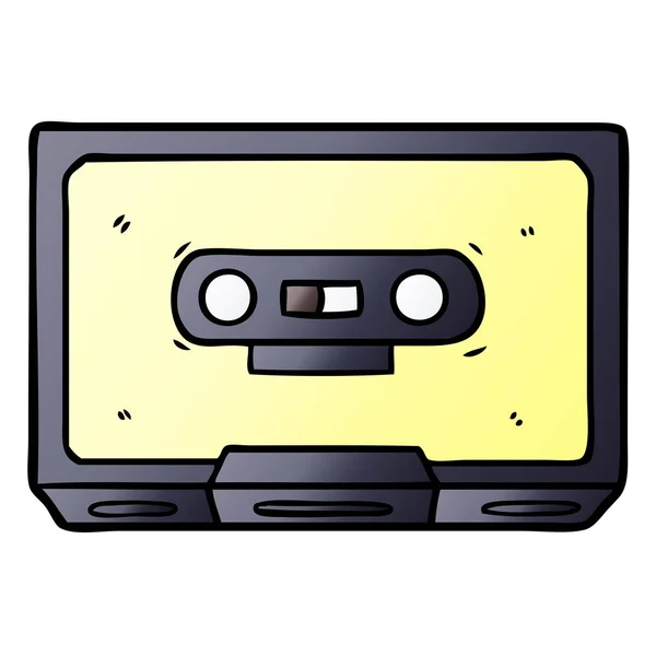 Cartoon Old Cassette Tape — Stock Vector