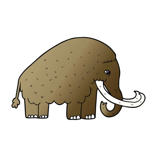 Vektor Ilustrasi Dari Kartun Mammoth - Stok Vektor