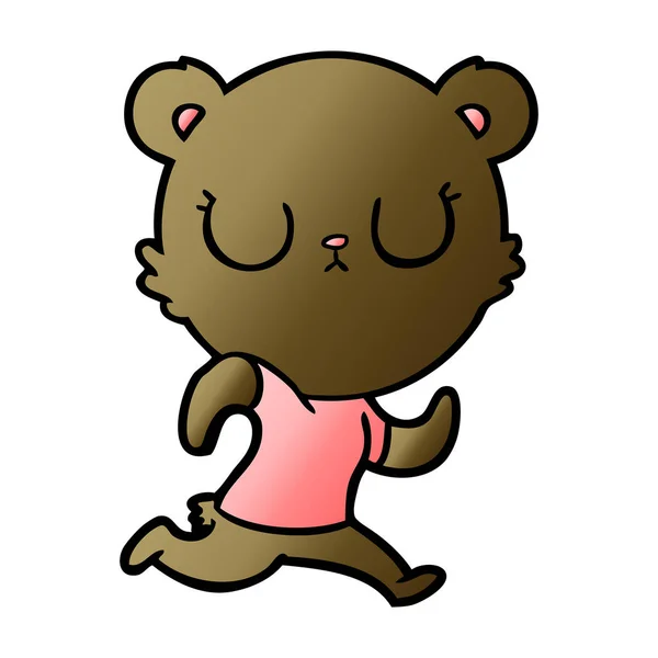 Tranquilo Oso Dibujos Animados Corriendo — Vector de stock