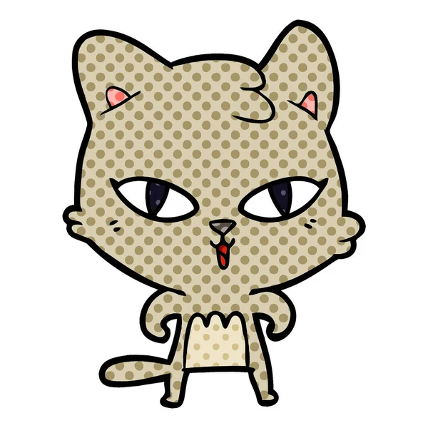 Vector Illustratie Van Cartoon Kat — Stockvector