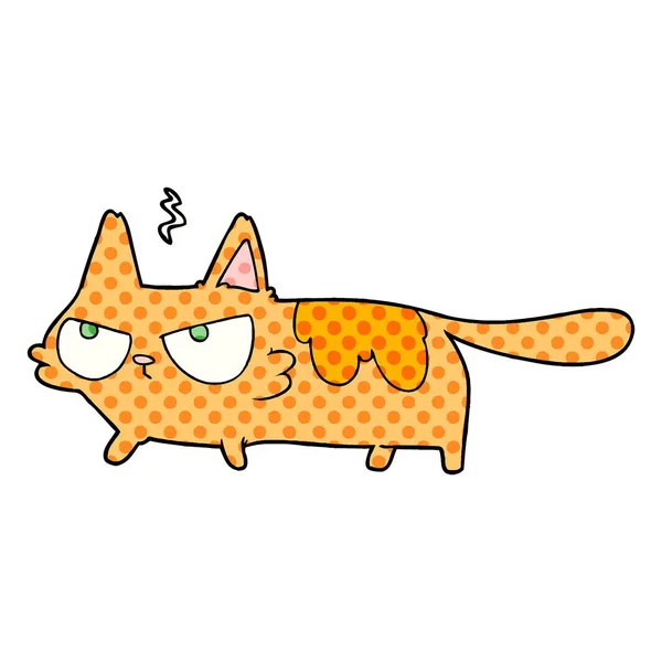 Ilustração Vetorial Desenho Animado Gato Com Raiva — Vetor de Stock