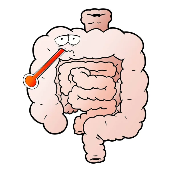 Ilustração Vetorial Dos Intestinos Dos Desenhos Animados —  Vetores de Stock