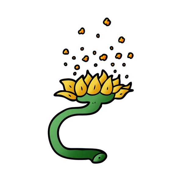 Cartoon Flower Releasing Pollen — Stock Vector