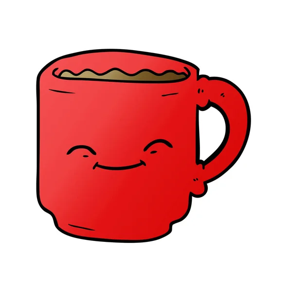 Vektorillustration Tecknad Kaffe Mugg — Stock vektor