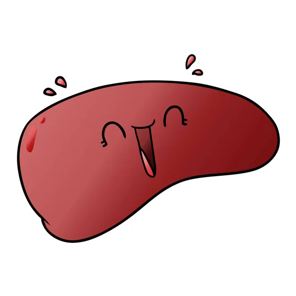 Vector Illustration Cartoon Liver — Stock Vector