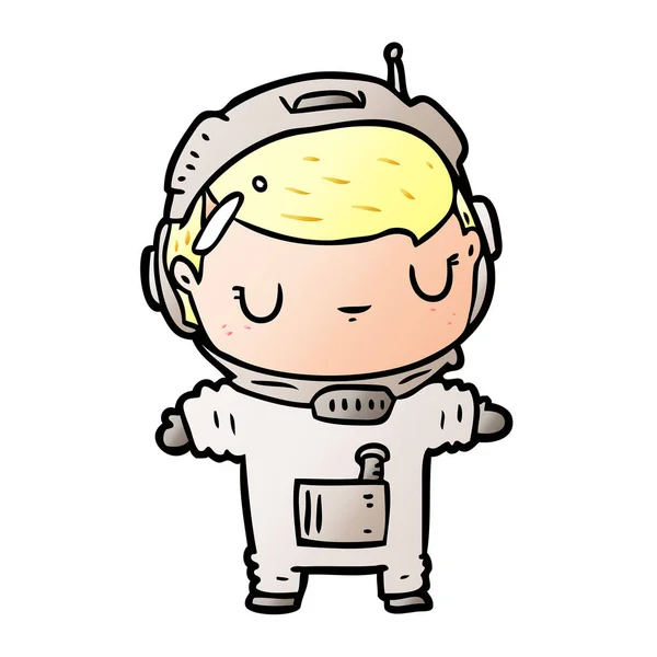 Vektorillustration Des Niedlichen Cartoon Astronauten — Stockvektor