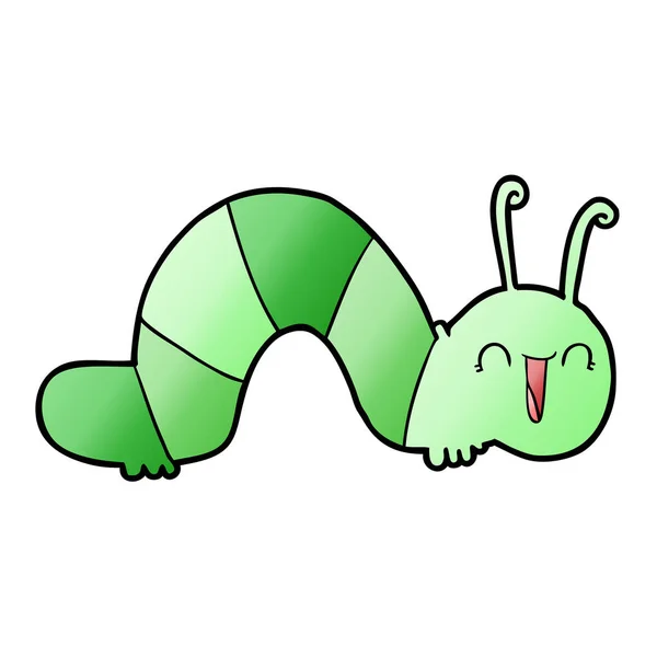 Vektorillustration Cartoon Happy Caterpillar — Stock vektor