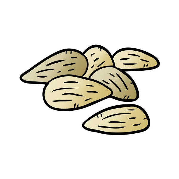 Ilustración Vectorial Las Almendras Dibujos Animados — Vector de stock