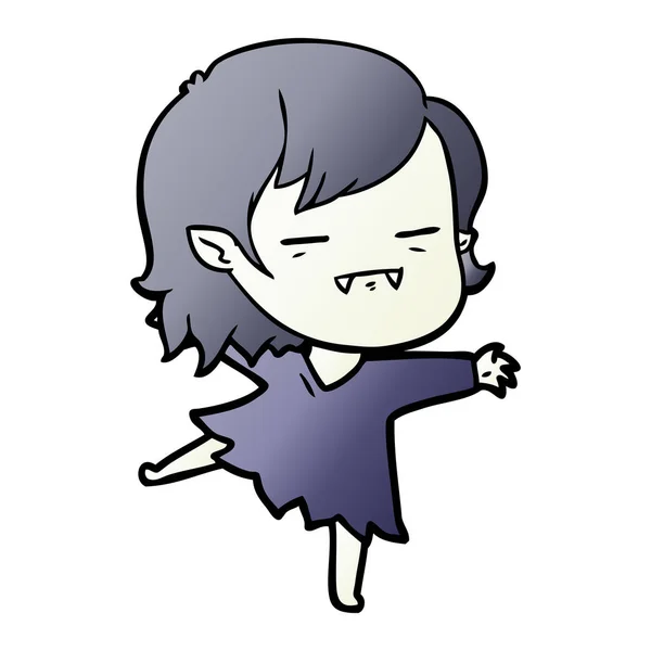 漫画アンデッド吸血鬼の少女ダンス — ストックベクタ