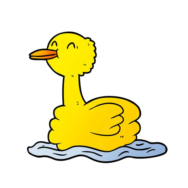 Vektor Illustration Der Schwimmenden Karikatur Ente — Stockvektor