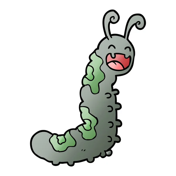 Vector Illustration Funny Cartoon Caterpillar — Stock Vector