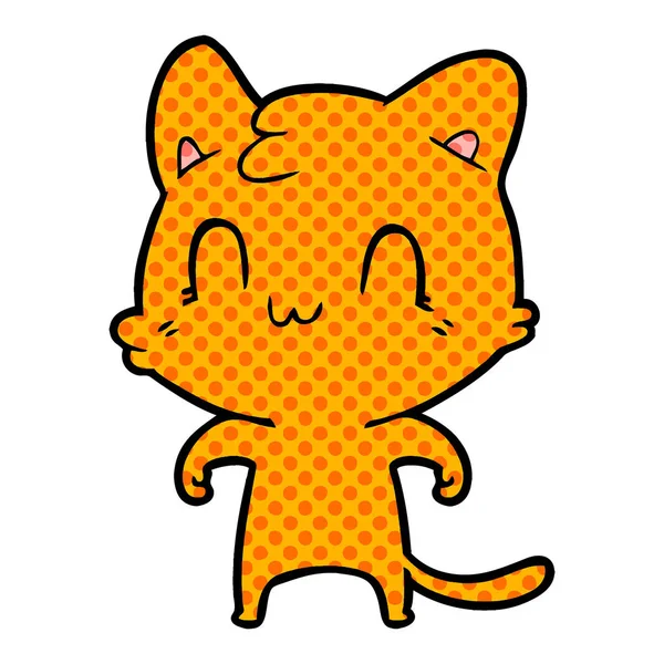 Vektorillustration Cartoon Happy Cat — Stock vektor