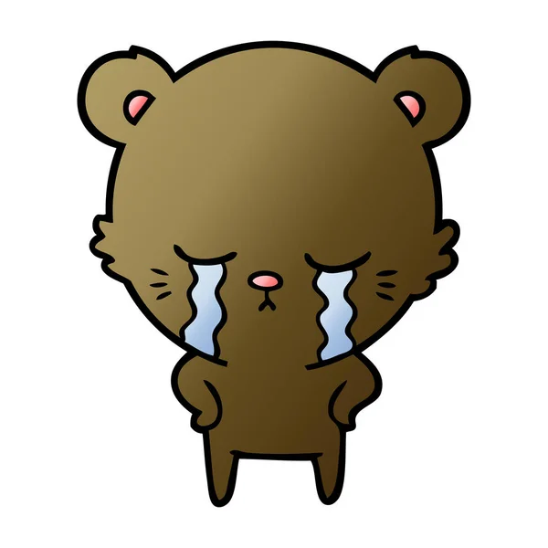 Векторна Ілюстрація Плачу Мультяшний Ведмідь — стоковий вектор