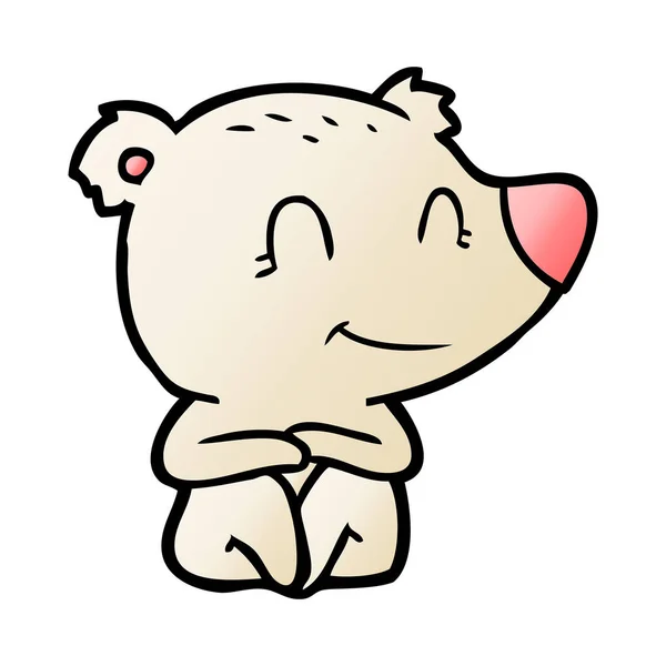 Desenho Animado Urso Polar Sorridente —  Vetores de Stock