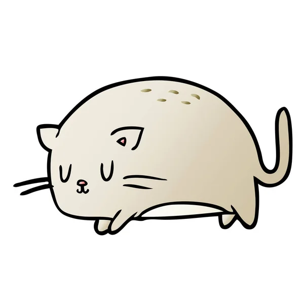 Bonito Gordura Desenho Animado Gato — Vetor de Stock