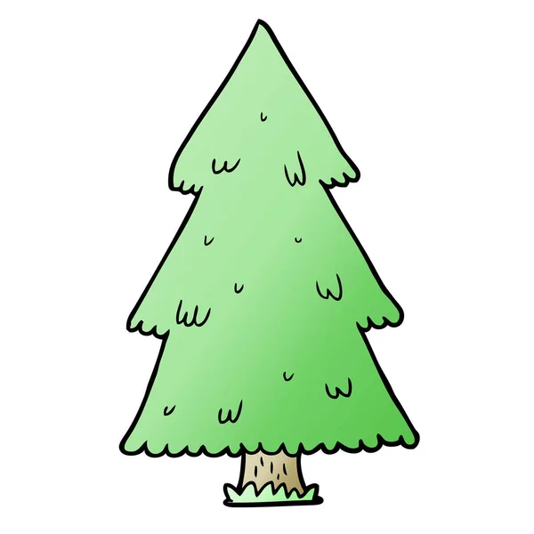 Vector Illustratie Van Cartoon Kerstboom — Stockvector