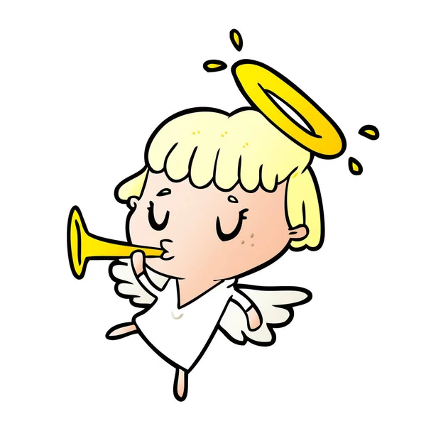 Vector Illustration Cute Cartoon Angel — Stock Vector