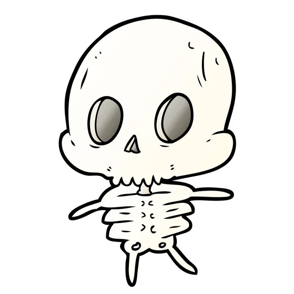 Vektorillustration Des Niedlichen Cartoon Skeletts — Stockvektor