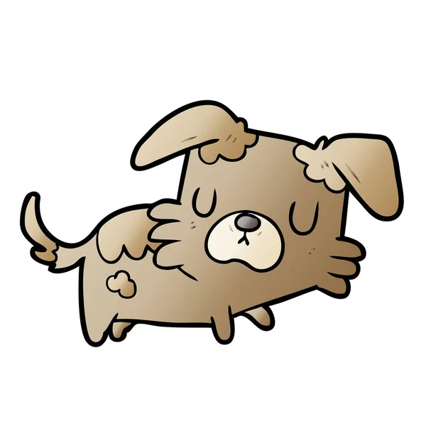 Vector Illustration Cartoon Little Dog — Stock Vector