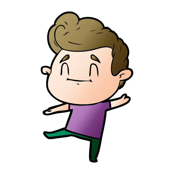 Vectorillustratie Van Happy Cartoon Man — Stockvector