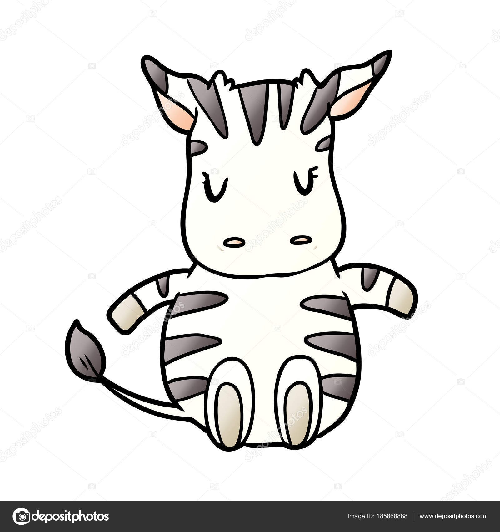 元のシマウマ イラスト かわいい 花の画像