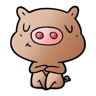 vektör çizim karikatür içerik domuz