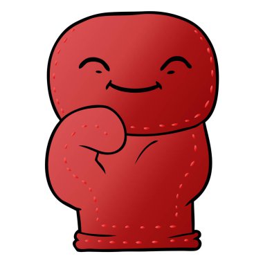 Çizgi film boks eldiveninin vektör çizimi