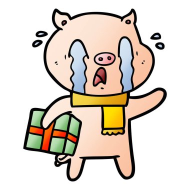 vektör çizim ayı ağlıyor çizgi film