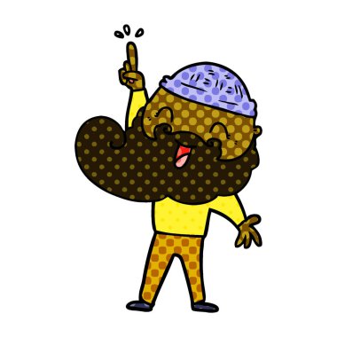 mutlu sakallı adam vektör çizim