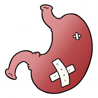 vektör çizim karikatür mide