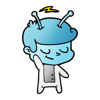 Dostu karikatür spaceman vektör çizim