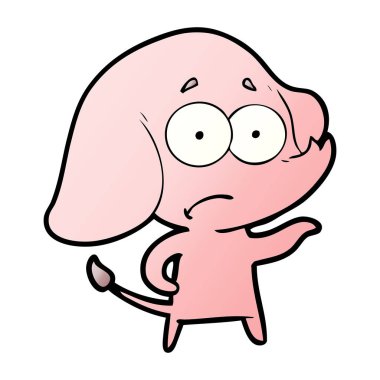 vektör çizim karikatür emin fil