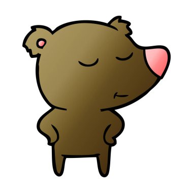 mutlu karikatür ayı vektör çizim