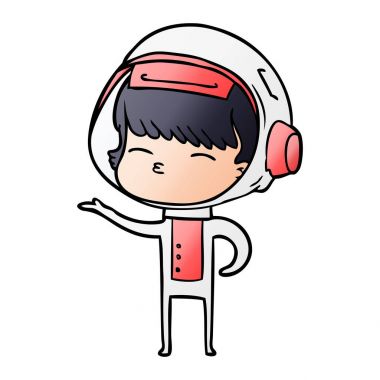 vektör çizim karikatür meraklı astronot