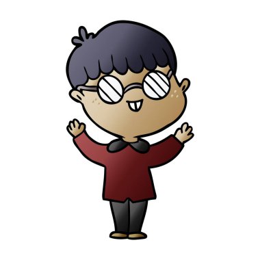 çizgi film çocuk gözlük takıyor