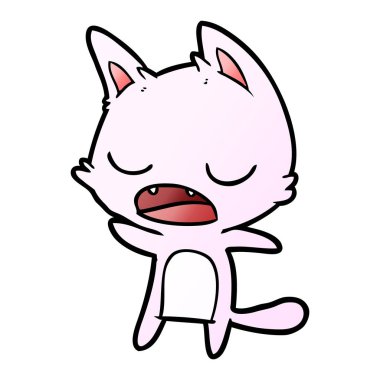  kedi karikatür konuşma vektör çizim