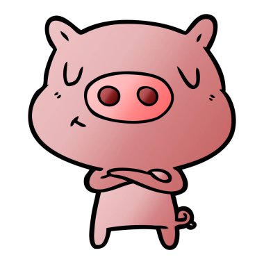 vektör çizim karikatür içerik domuz