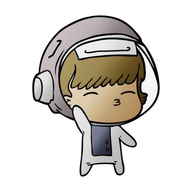 vektör çizim karikatür meraklı astronot