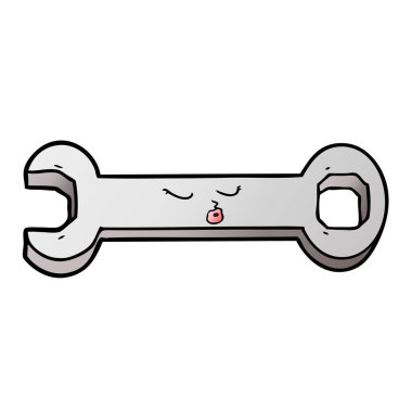 vektör çizim karikatür somun anahtarı