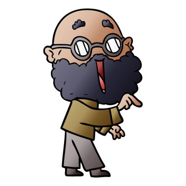 çizgi film neşeli adam sakal işaret parmağı