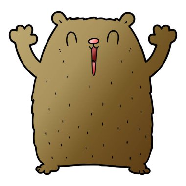 mutlu karikatür ayı vektör çizim