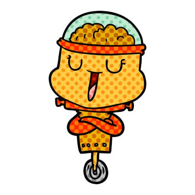 mutlu karikatür robot vektör çizim