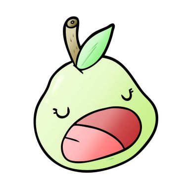 sevimli çizgi armut vektör çizim