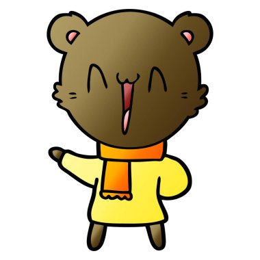 vektör çizim mutlu ayı çizgi film