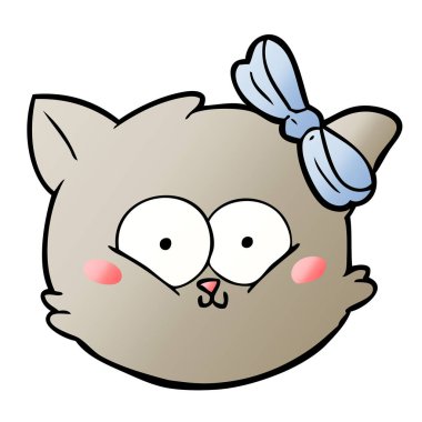 sevimli çizgi yavru kedi yüz