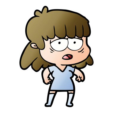 vektör çizim karikatür yorgun kadın