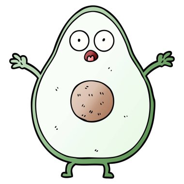 vektör çizim karikatür avokado