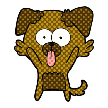 yapışkanlık dışarı dil ile karikatür köpek