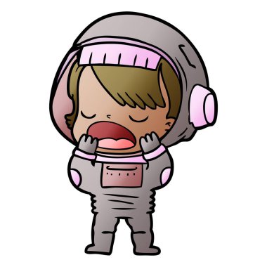  astronot konuşuyor karikatür vektör çizim